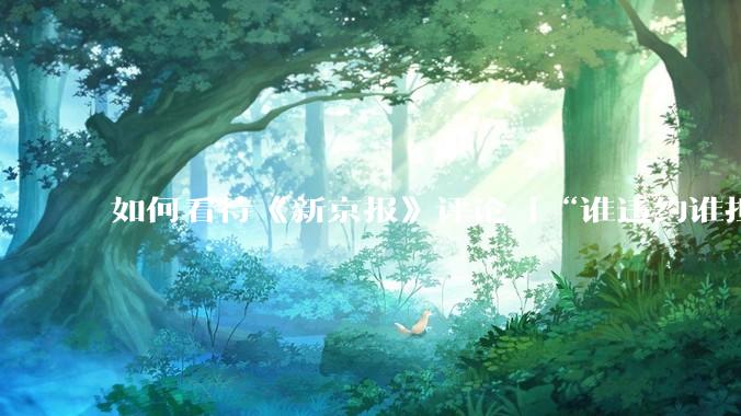 如何看待《新京报》评论「“谁违约谁担责”，让烂尾楼业主不再“钱房两空”」？