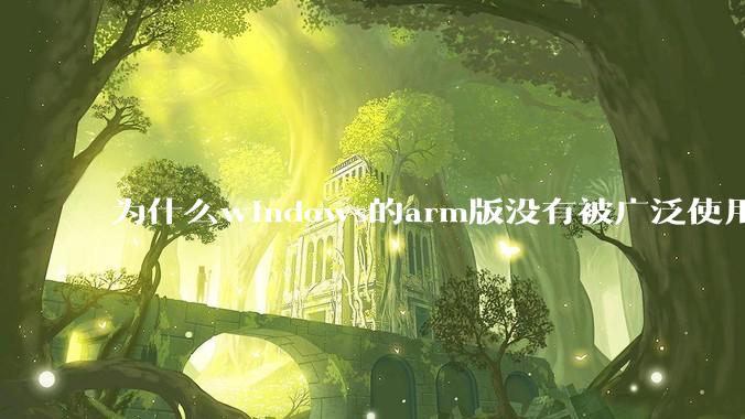 为什么windows的arm版没有被广泛使用？