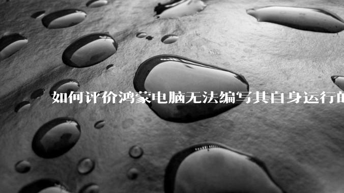 如何评价鸿蒙电脑无法编写其自身运行的程序？